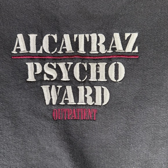 VTG Alcatraz Sweatshirt‎ Crewneck Men XL Tultex USA  Psycho Ward Outpatient - Picture 2 of 8